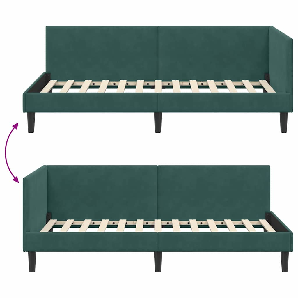 Cadre de lit d'angle Autre Vert foncé 90 x 190 cm - XIOS