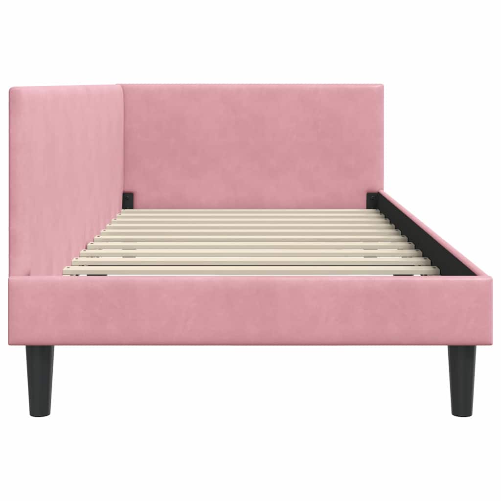 Cadre de lit d'angle Autre avec tête de lit Rose 100 x 200 cm - XIOS
