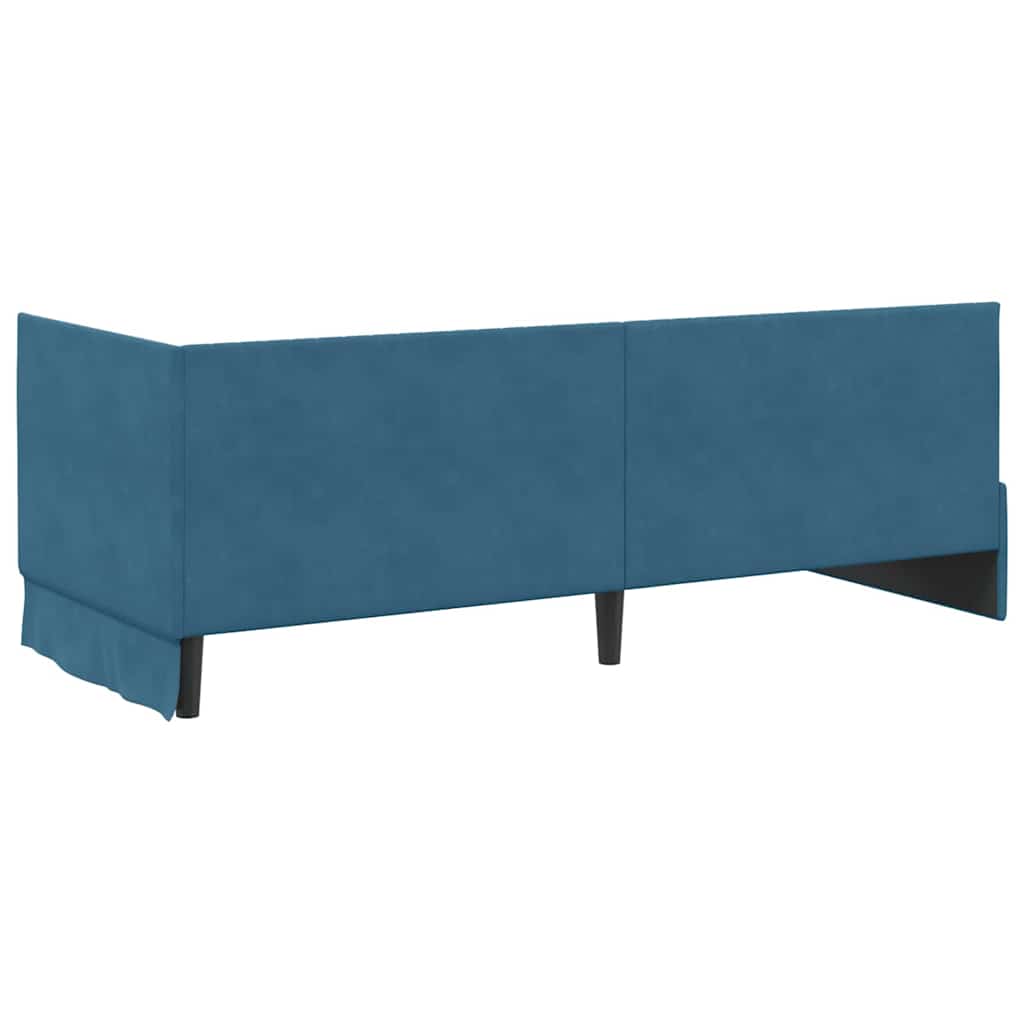 Cadre de lit d'angle avec tête de lit Bleu 80 x 200 cm Velours - XIOS