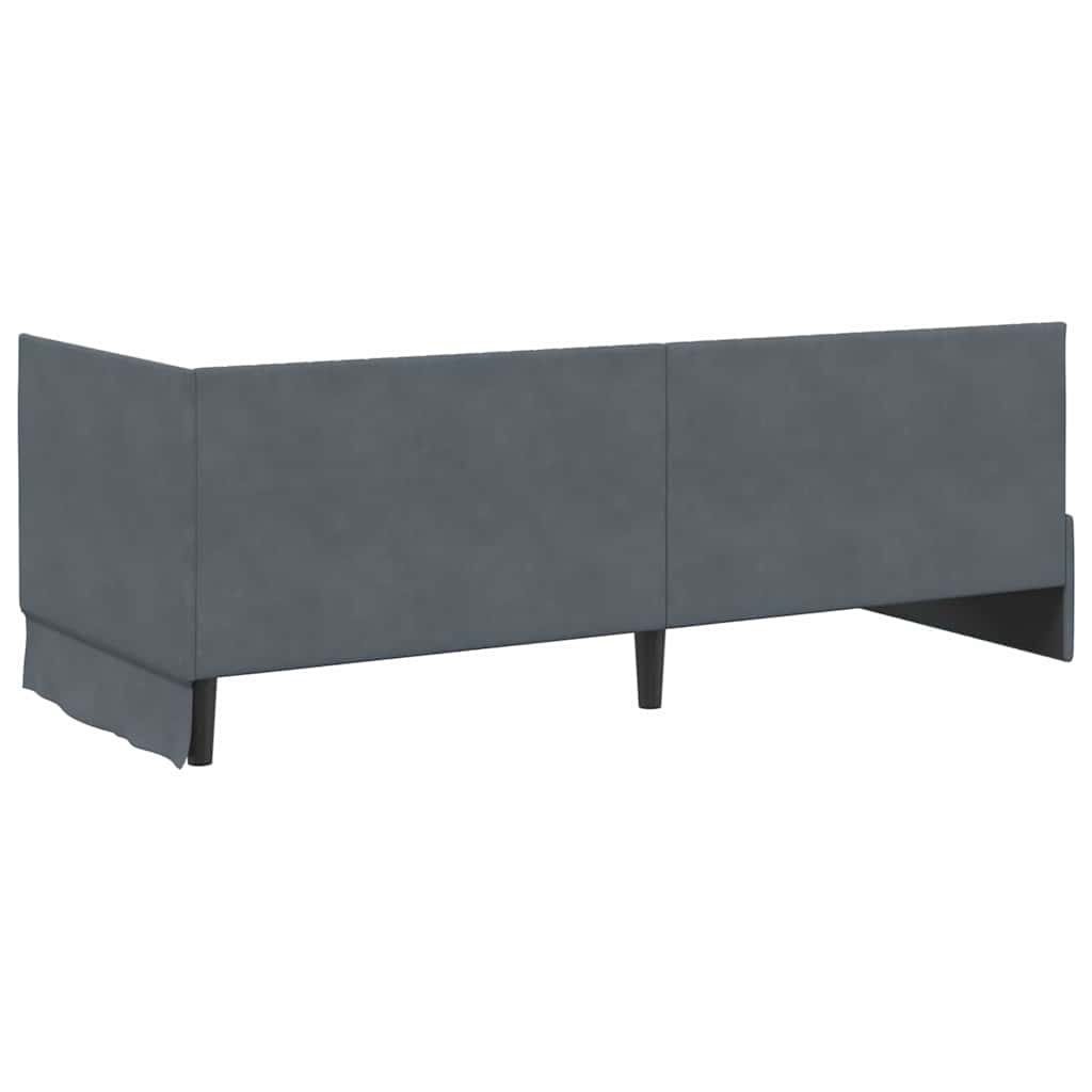 Cadre de lit d'angle Gris foncé 80 x 200 cm Velours - XIOS