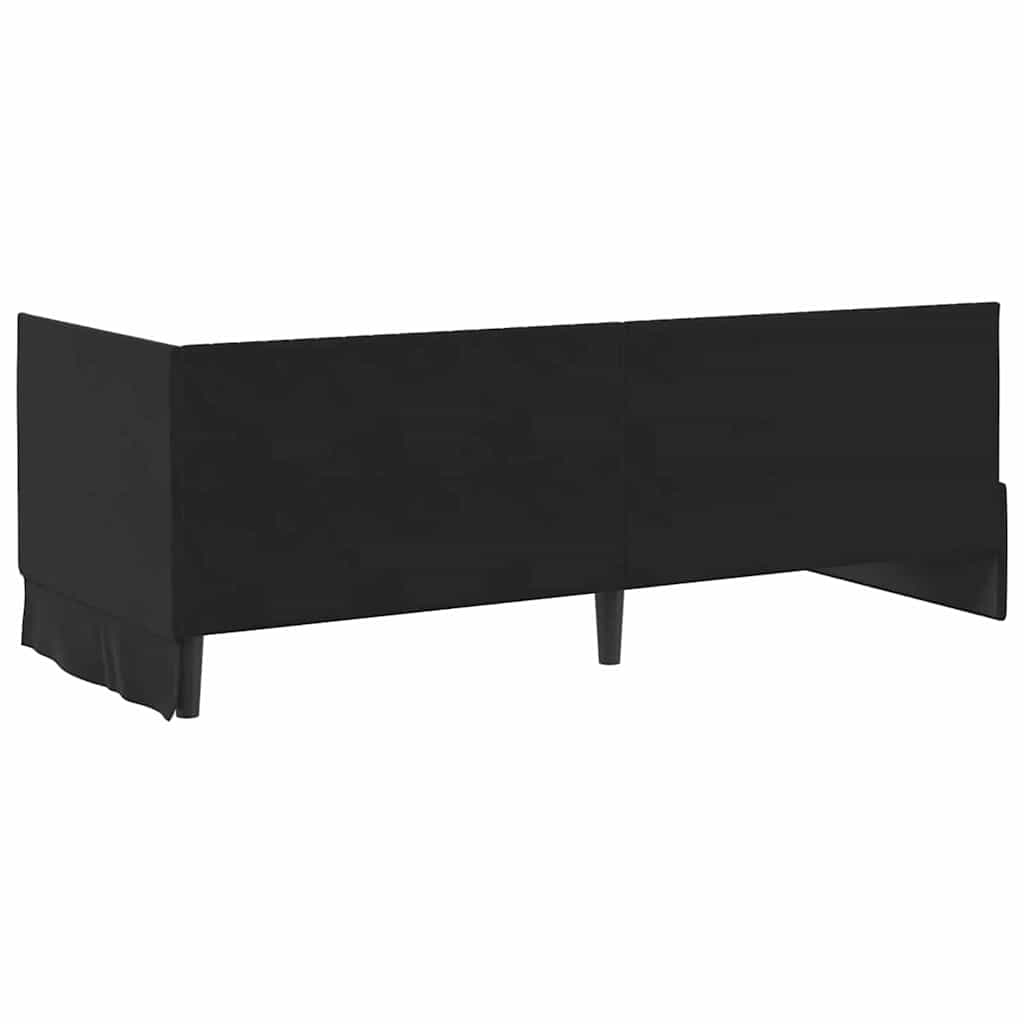 Cadre de lit d'angle avec tête de lit Noir 80 x 200 cm Velours - XIOS