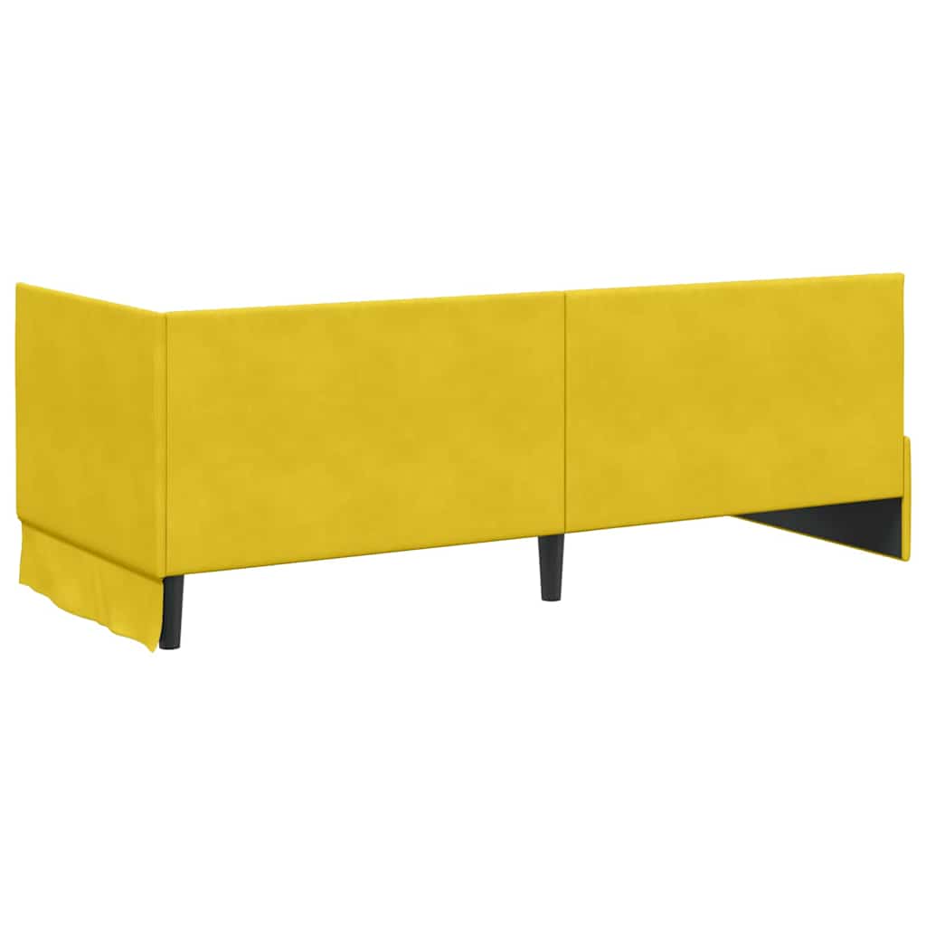 Cadre de lit d'angle avec tête de lit Jaune 80 x 200 cm Velours - XIOS
