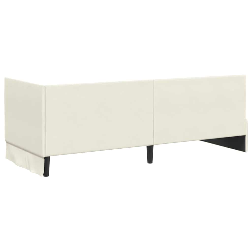 Cadre de lit d'angle avec tête de lit Crème 80 x 200 cm Velours - XIOS