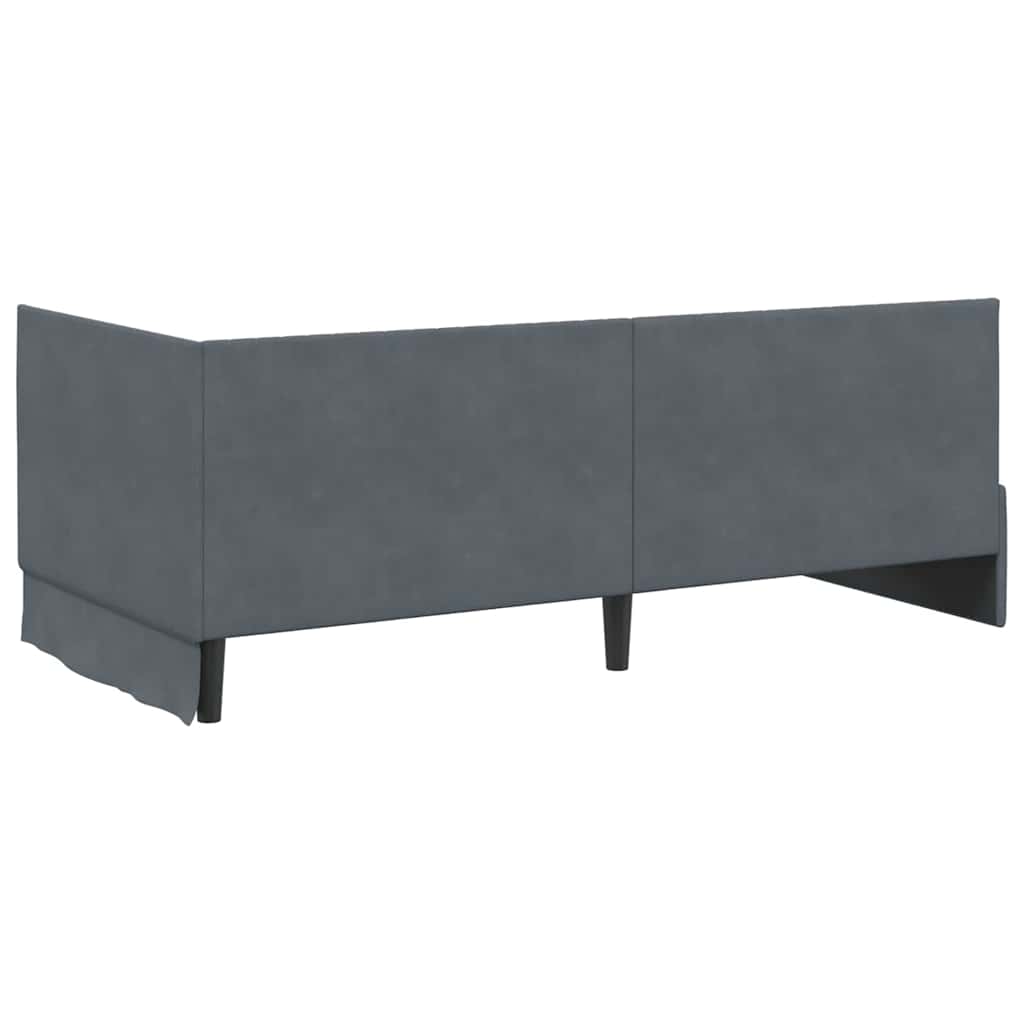 Cadre de lit d'angle Gris foncé 90 x 200 cm Velours - XIOS