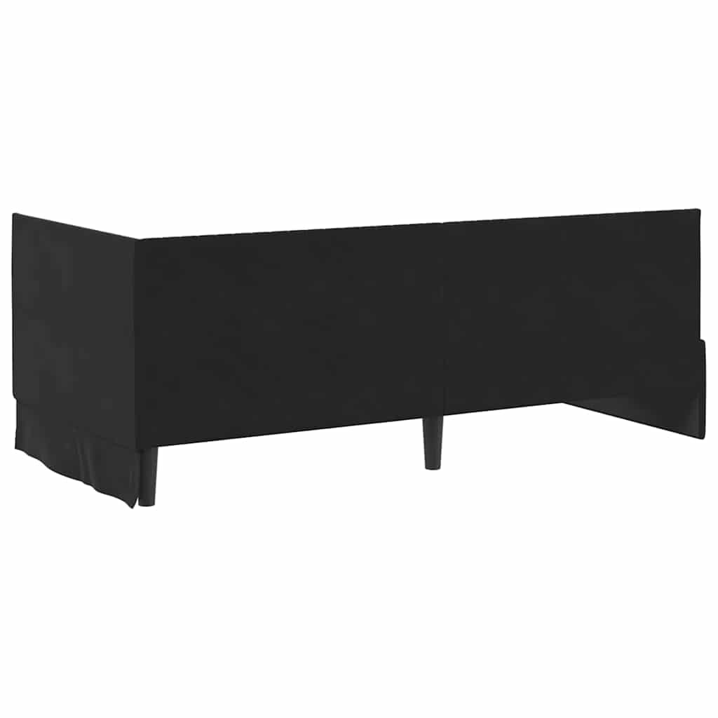 Cadre de lit d'angle avec tête de lit Noir 90 x 200 cm Velours - XIOS
