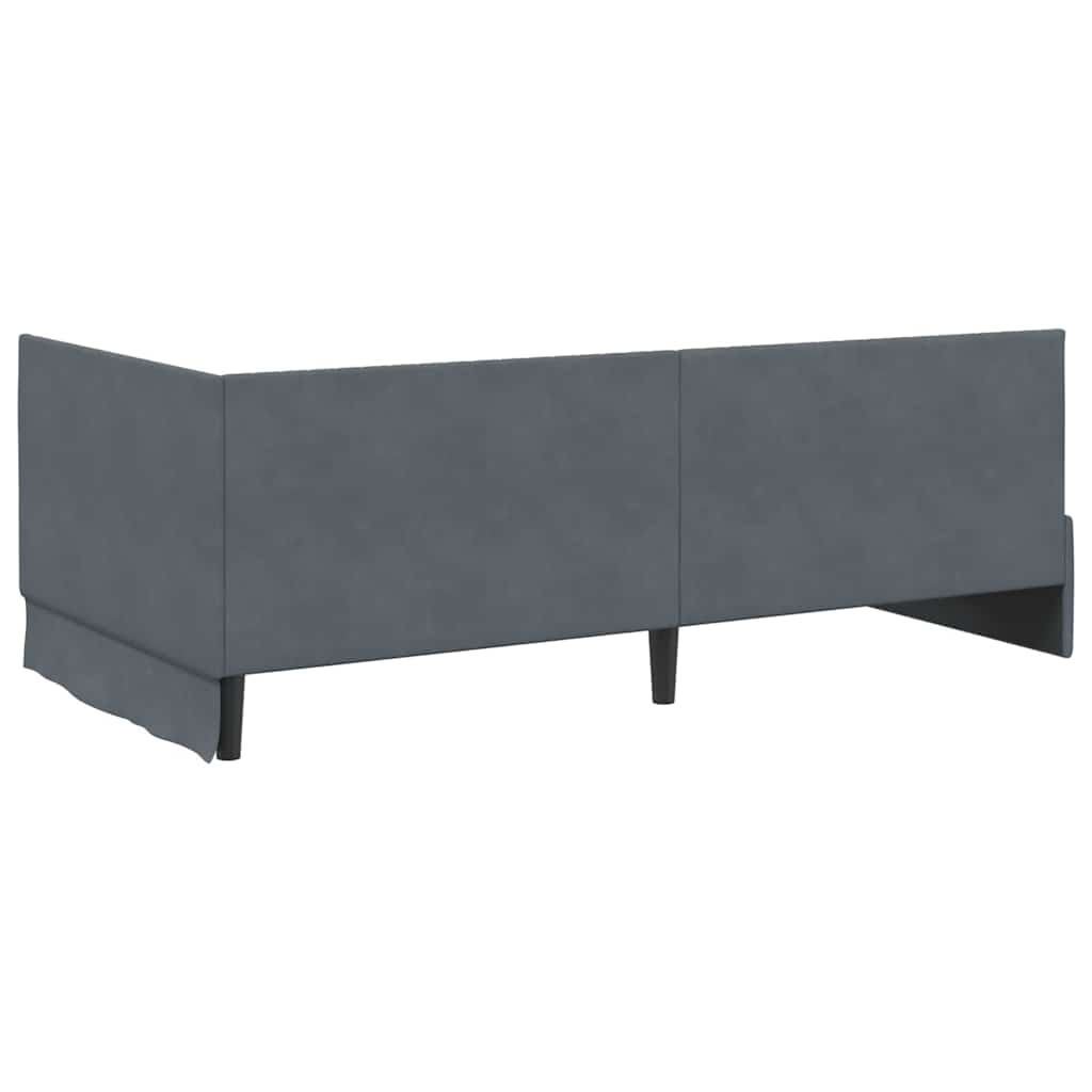 Cadre de lit d'angle Gris foncé 100 x 200 cm Velours - XIOS