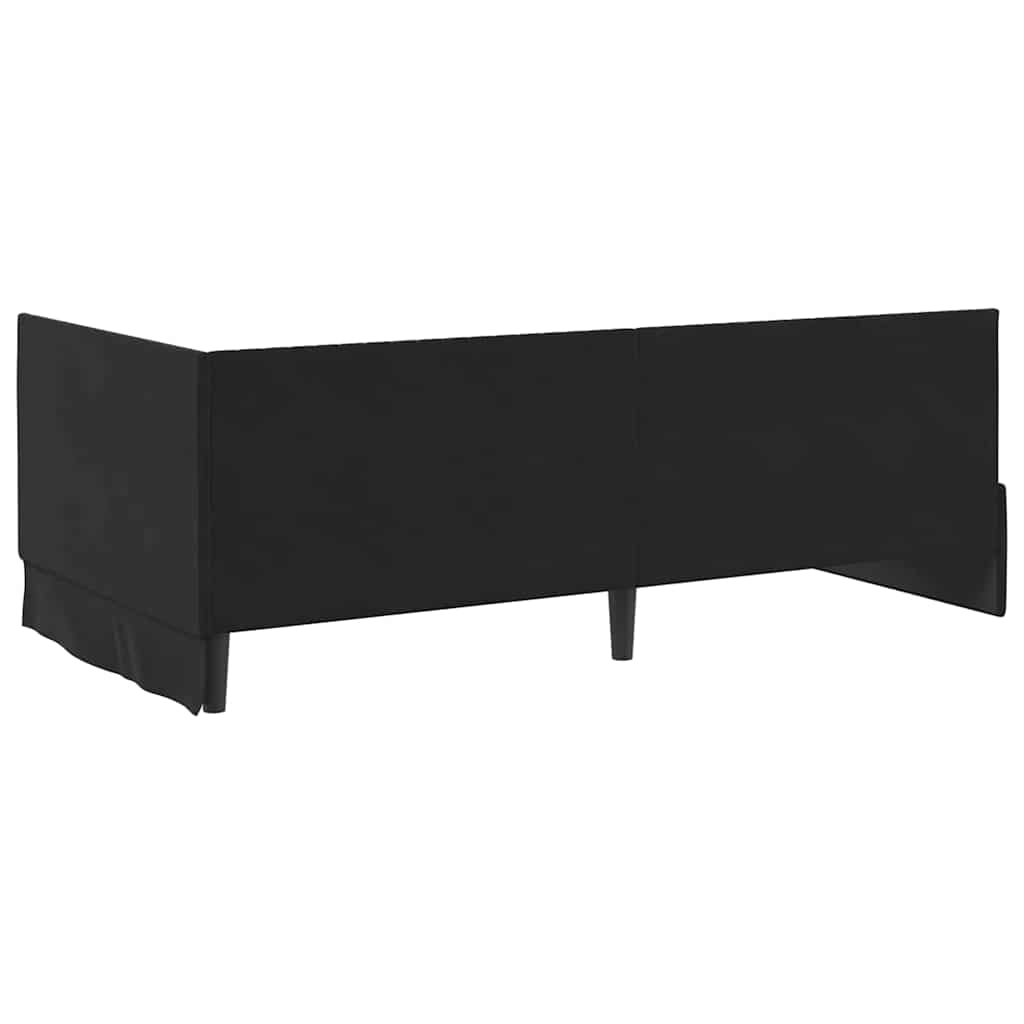 Cadre de lit d'angle avec tête de lit Noir 100 x 200 cm Velours - XIOS