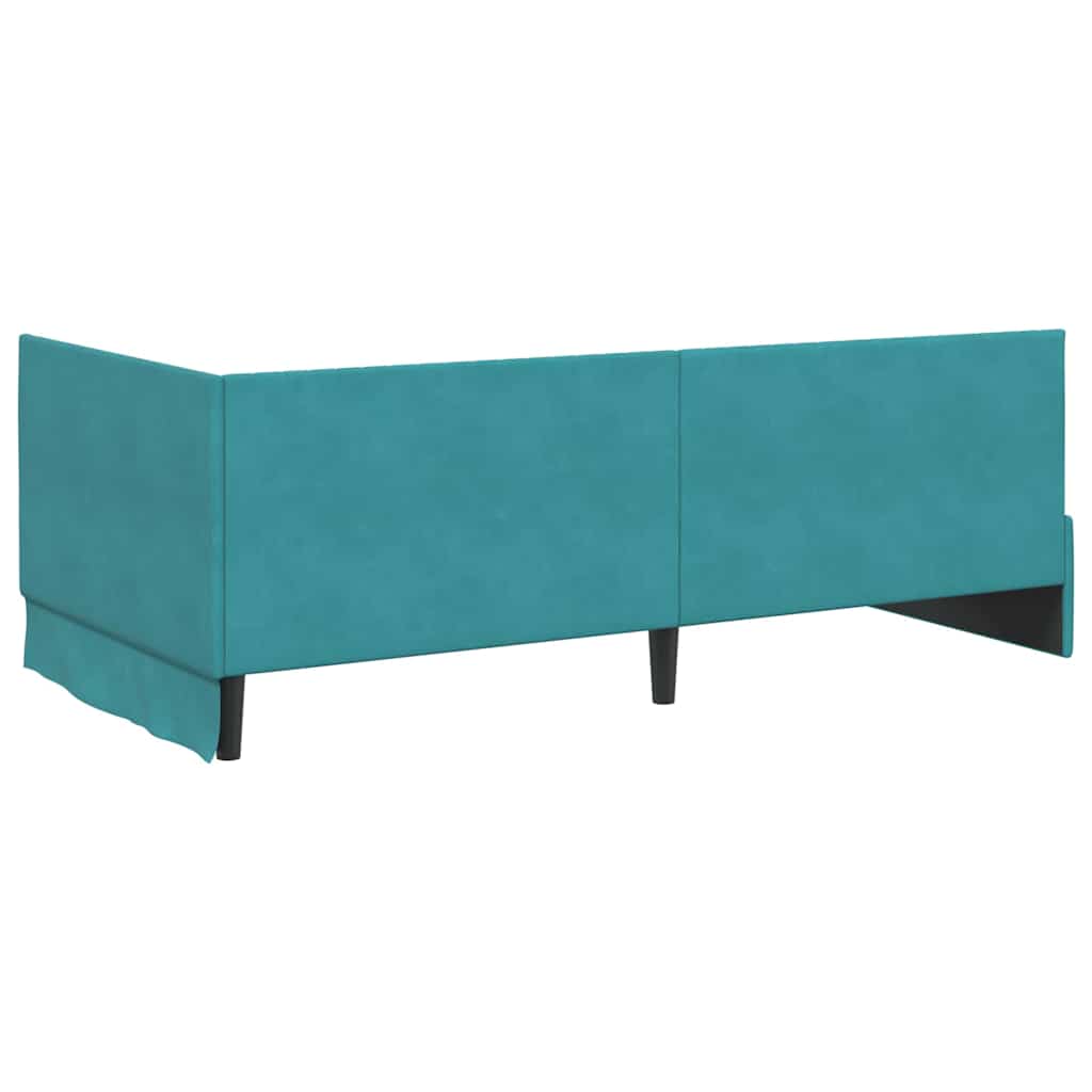 Cadre de lit d'angle Turquoise 100 x 200 cm Velours - XIOS