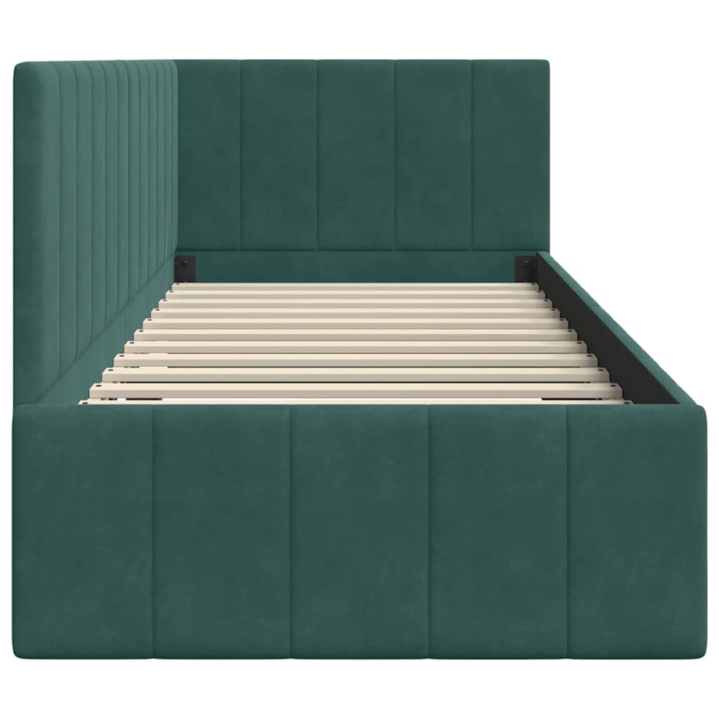 Cadre de lit d'angle Vert foncé 80 cm x 200 cm Velours - XIOS