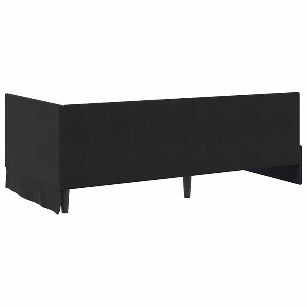 Cadre de lit d'angle Noir 90 cm x 190 cm Velours