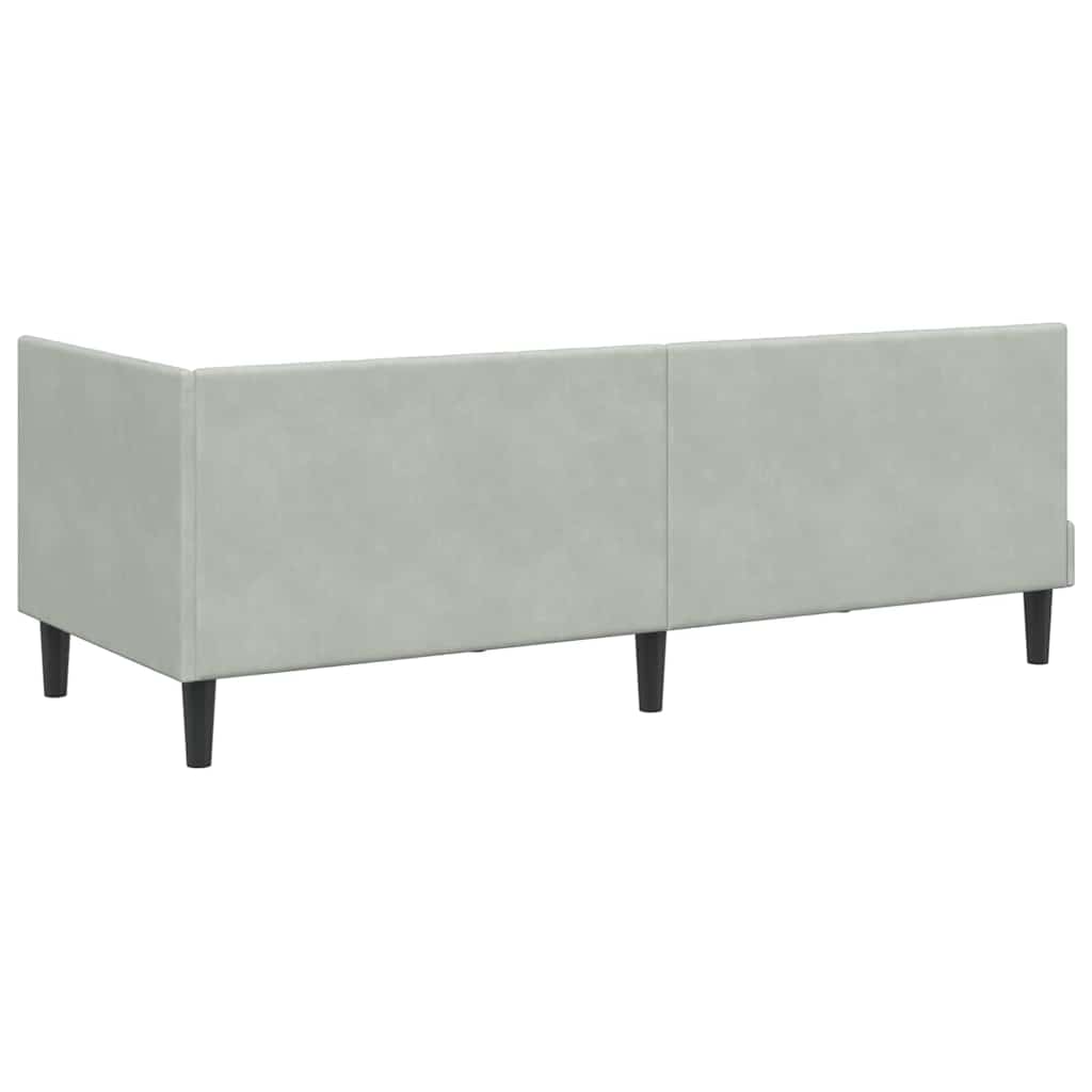 Cadre de lit d'angle Gris clair 80 x 200 cm Velours - XIOS