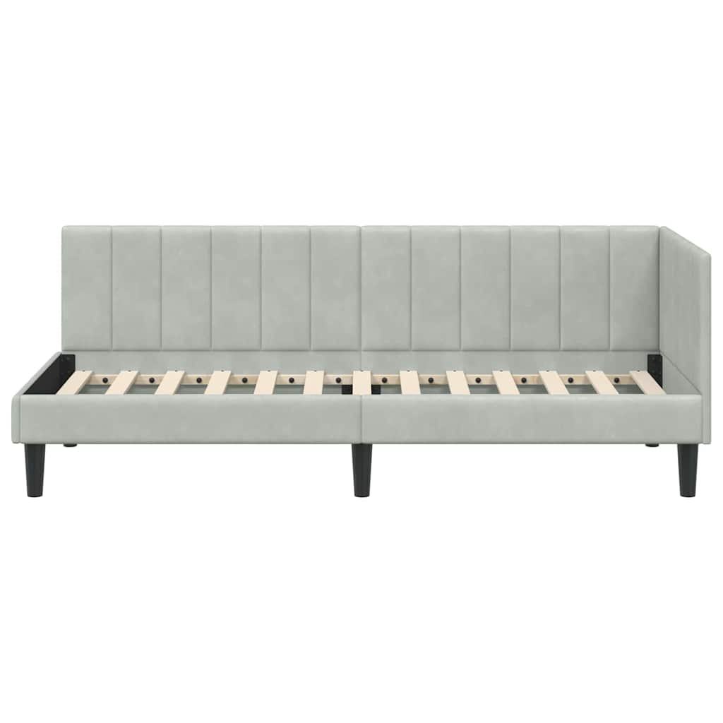 Cadre de lit d'angle Gris clair 80 x 200 cm Velours - XIOS