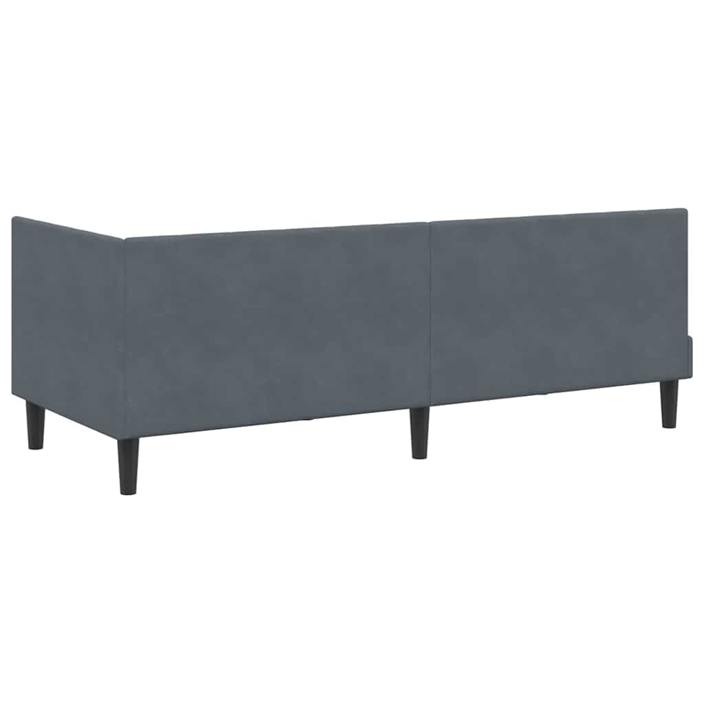 Cadre de lit d'angle Gris foncé 80 x 200 cm Velours - XIOS