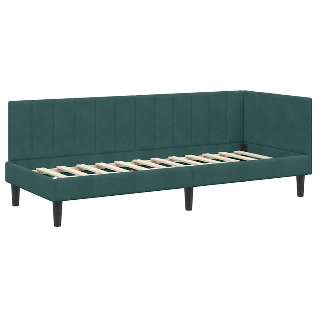 Cadre de lit d'angle Vert foncé 80 x 200 cm Velours - XIOS