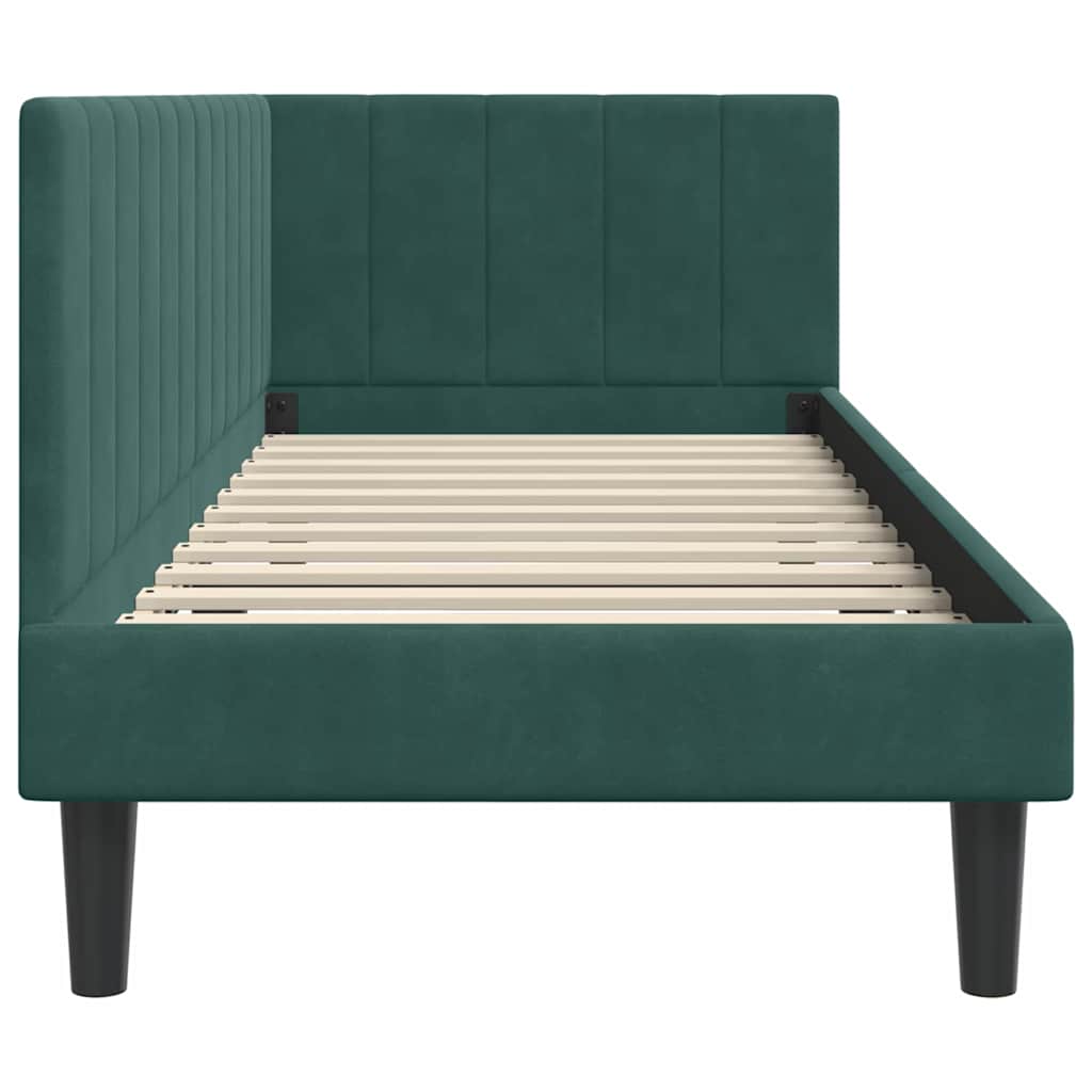 Cadre de lit d'angle Vert foncé 80 x 200 cm Velours - XIOS