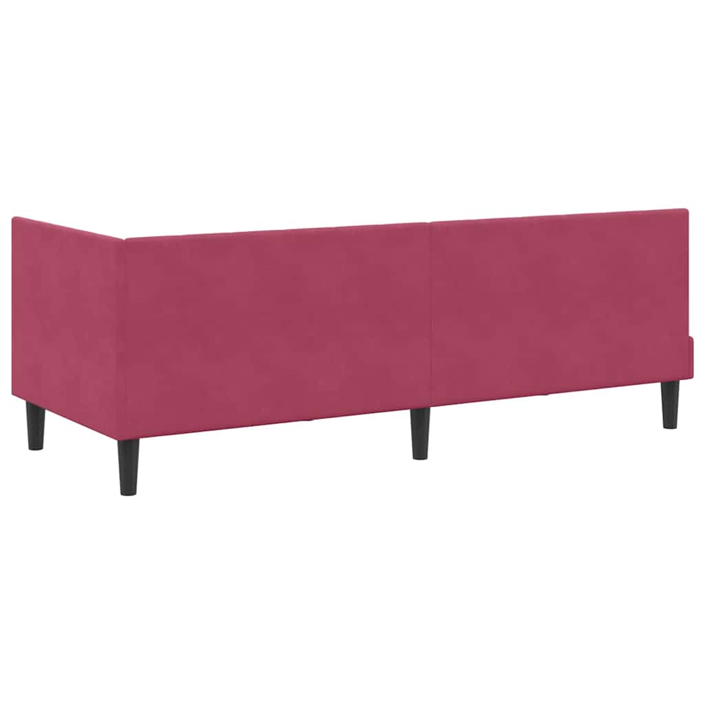 Cadre de lit d'angle Rouge bordeaux 80 x 200 cm Velours - XIOS