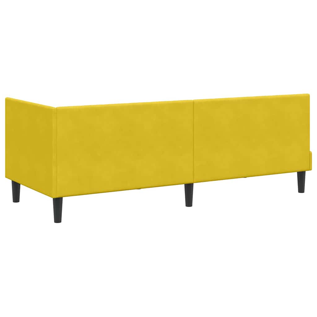 Cadre de lit d'angle avec tête de lit Jaune 80 x 200 cm Velours - XIOS