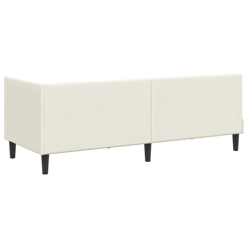Cadre de lit d'angle avec tête de lit Crème 80 x 200 cm Velours - XIOS