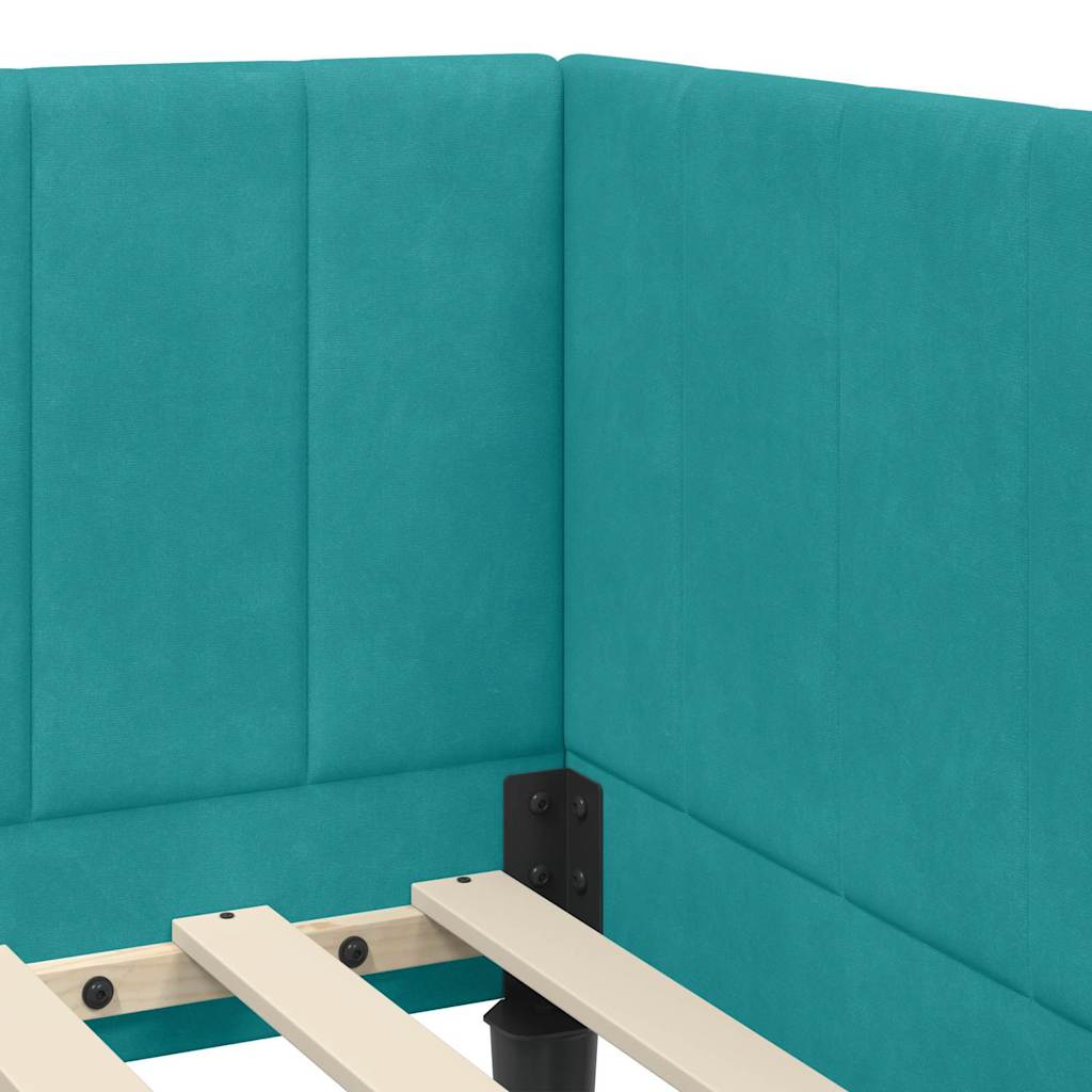 Cadre de lit d'angle Turquoise 80 x 200 cm Velours - XIOS