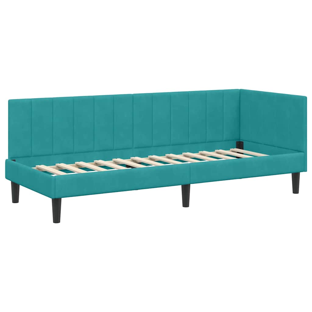 Cadre de lit d'angle Turquoise 80 x 200 cm Velours - XIOS