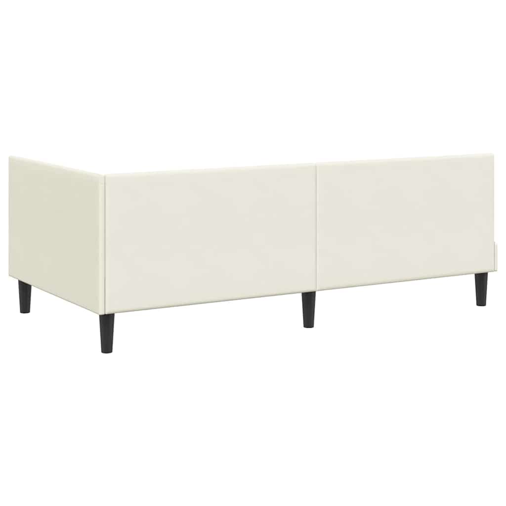 Cadre de lit d'angle Crème 90 cm x 190 cm Velours