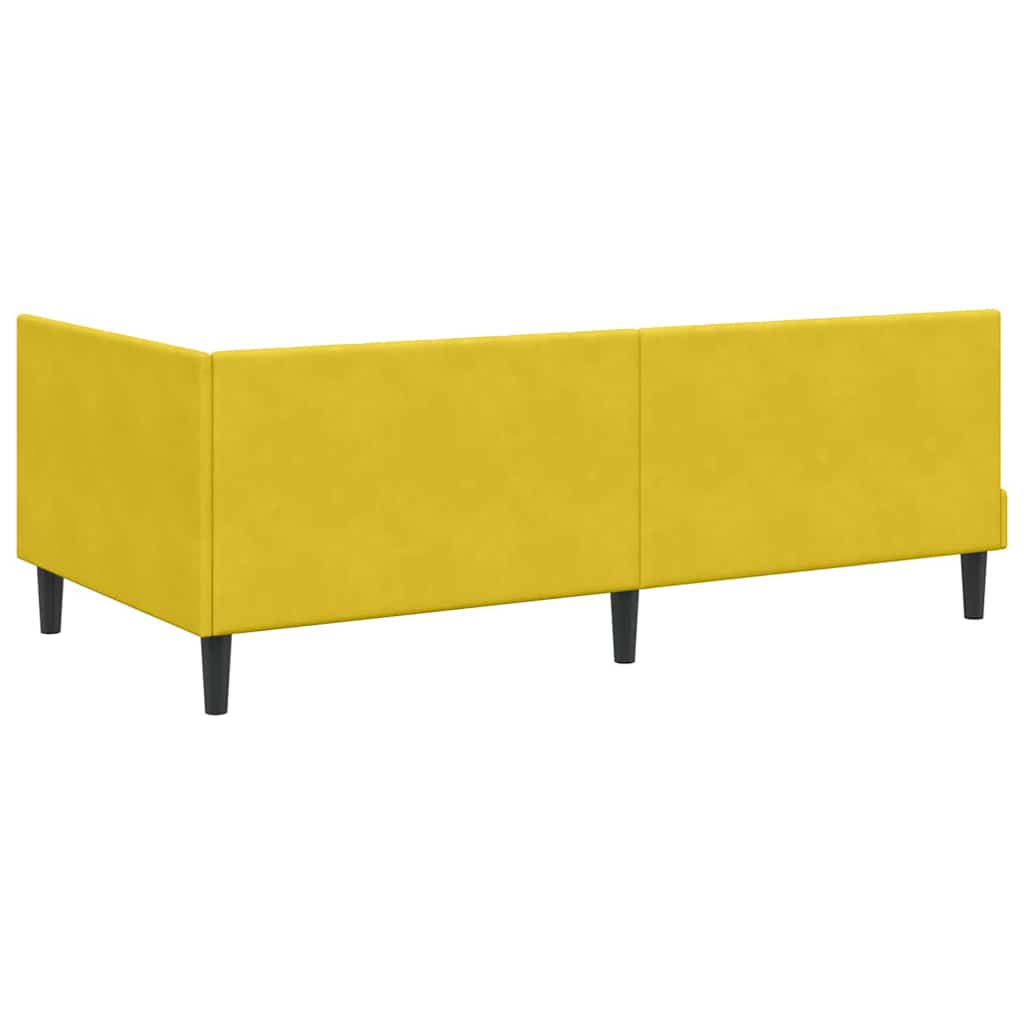 Cadre de lit d'angle Jaune 100 x 200 cm Velours - XIOS