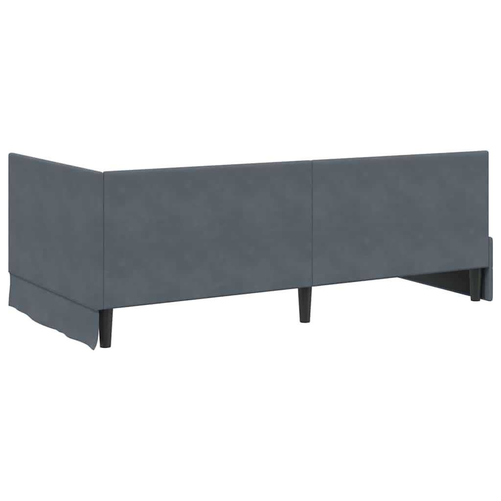 Cadre de lit d'angle Gris foncé 90 x 190 cm Velours - XIOS