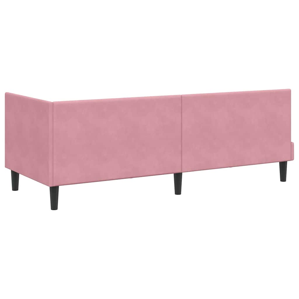 Cadre de lit d'angle Rose 80 cm x 200 cm Velours - XIOS