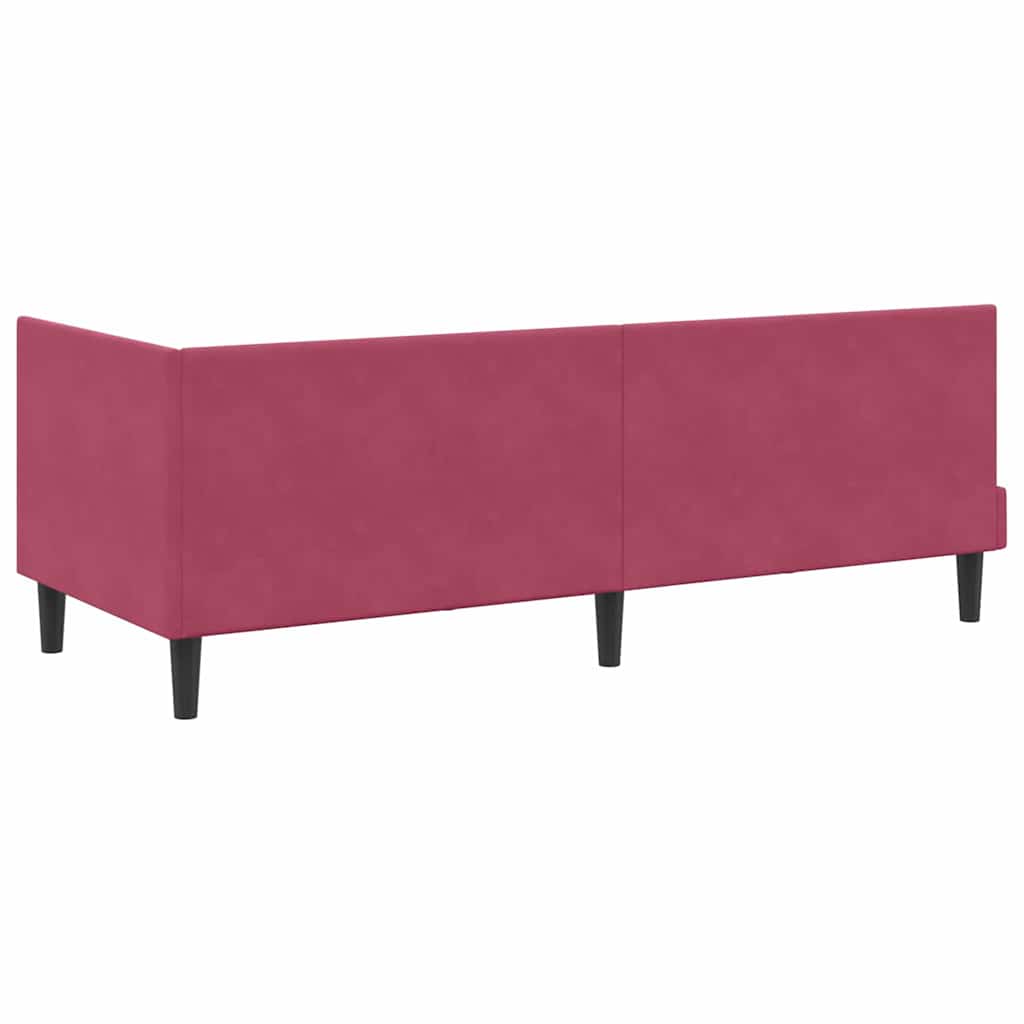 Cadre de lit d'angle Bordeaux 80 cm x 200 cm Velours - XIOS