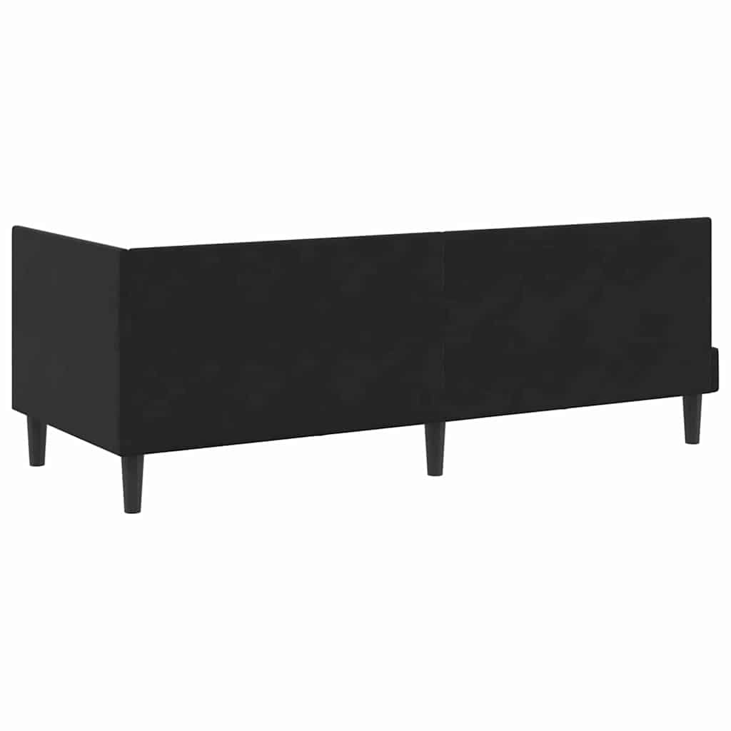 Cadre de lit d'angle avec tête de lit Noir 80 x 200 cm Velours - XIOS