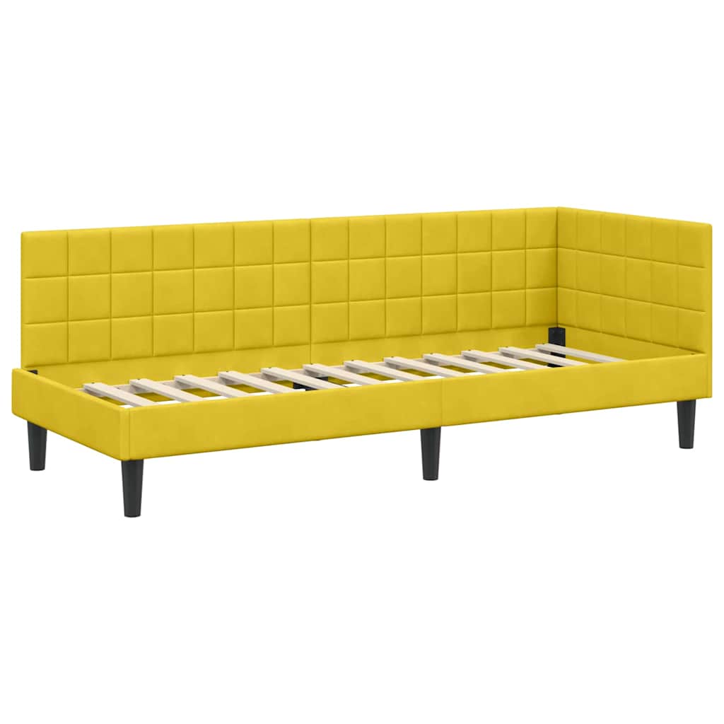Cadre de lit d'angle Jaune 80 cm x 200 cm Velours - XIOS