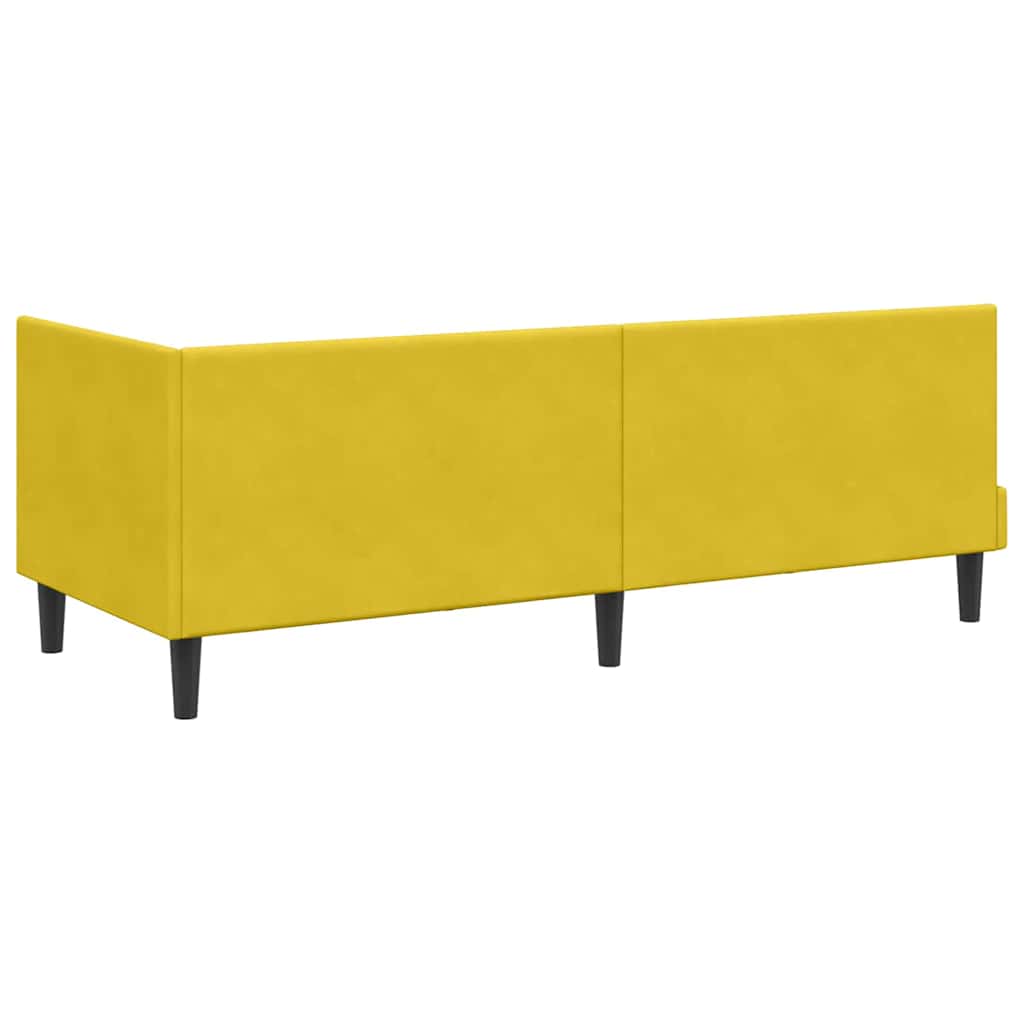 Cadre de lit d'angle Jaune 80 cm x 200 cm Velours - XIOS