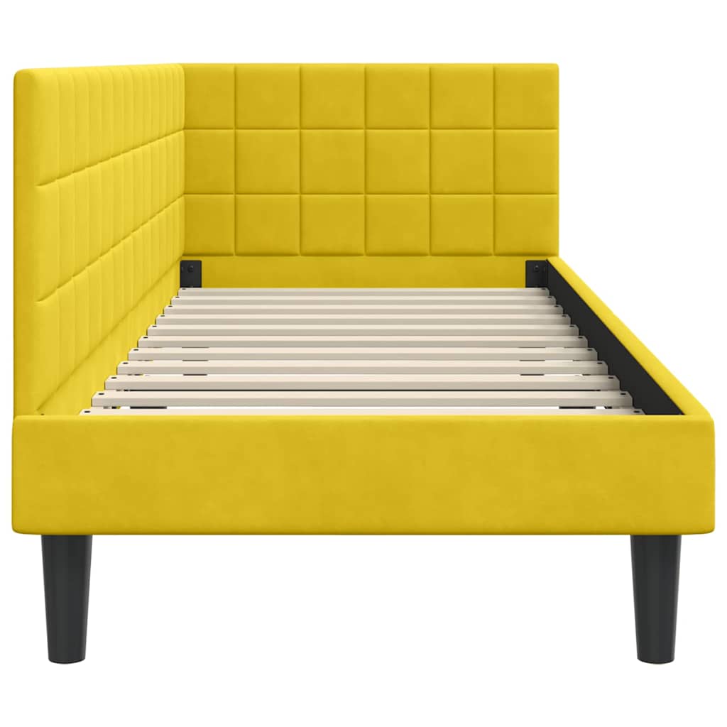 Cadre de lit d'angle Jaune 80 cm x 200 cm Velours - XIOS