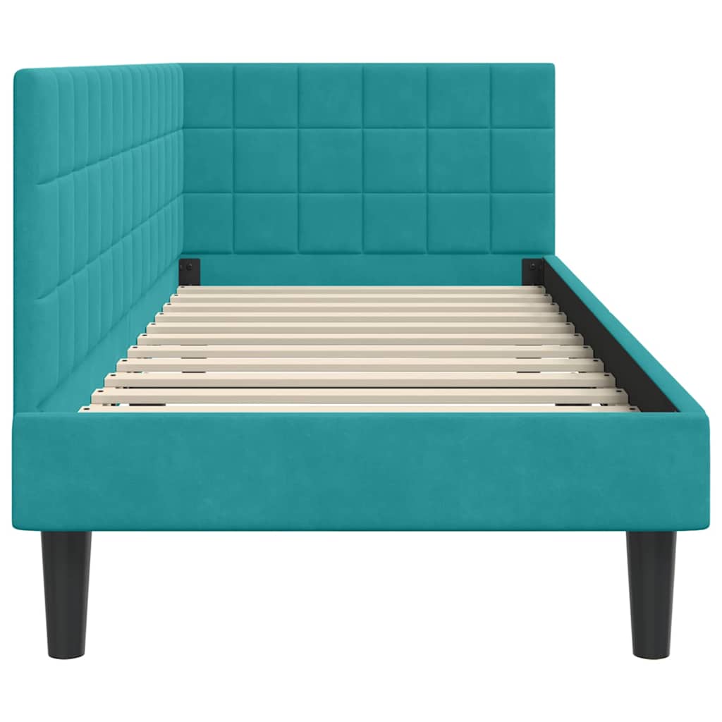 Cadre de lit d'angle Turquoise 80 x 200 cm Velours - XIOS