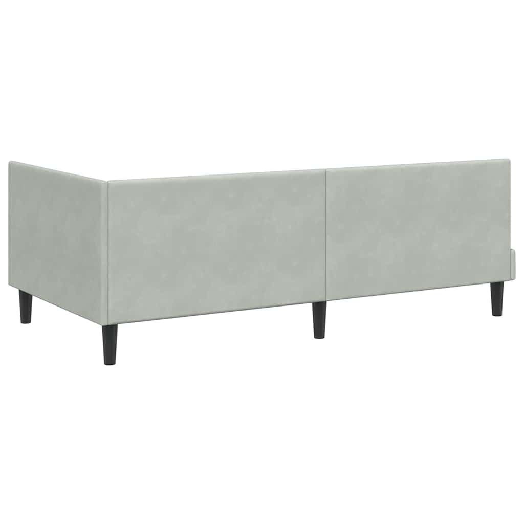 Cadre de lit d'angle Gris clair 90 x 200 cm Velours - XIOS