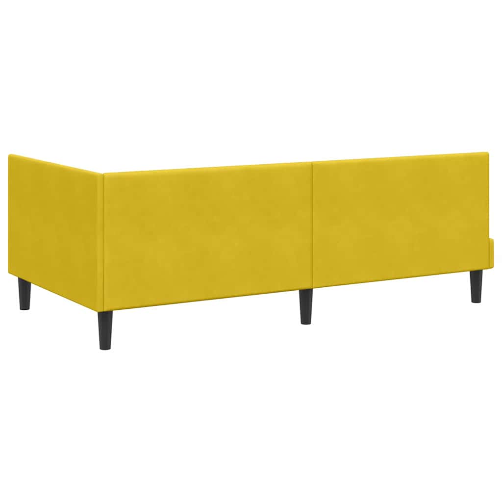 Cadre de lit d'angle avec tête de lit Jaune 90 x 200 cm Velours - XIOS