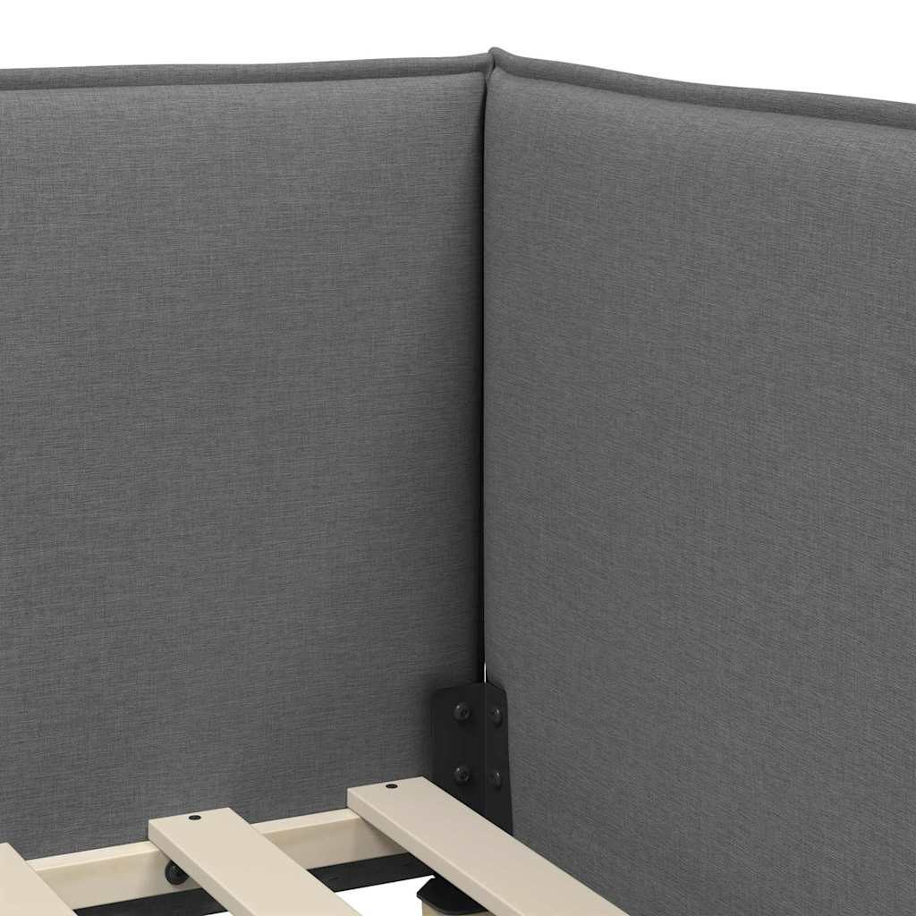 Cadre de lit d'angle Gris foncé 80 x 200 cm tissu - XIOS