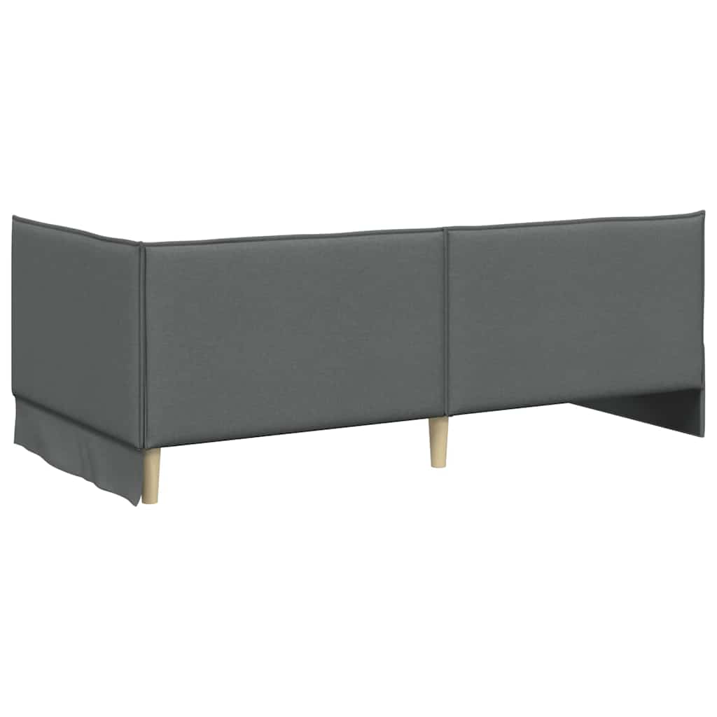 Cadre de lit d'angle Gris foncé 80 x 200 cm tissu - XIOS