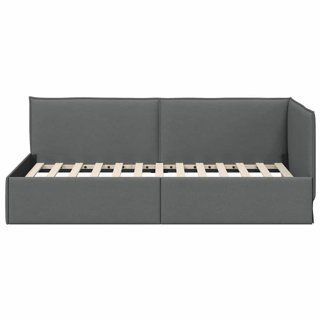 Cadre de lit d'angle Gris foncé 80 x 200 cm tissu - XIOS
