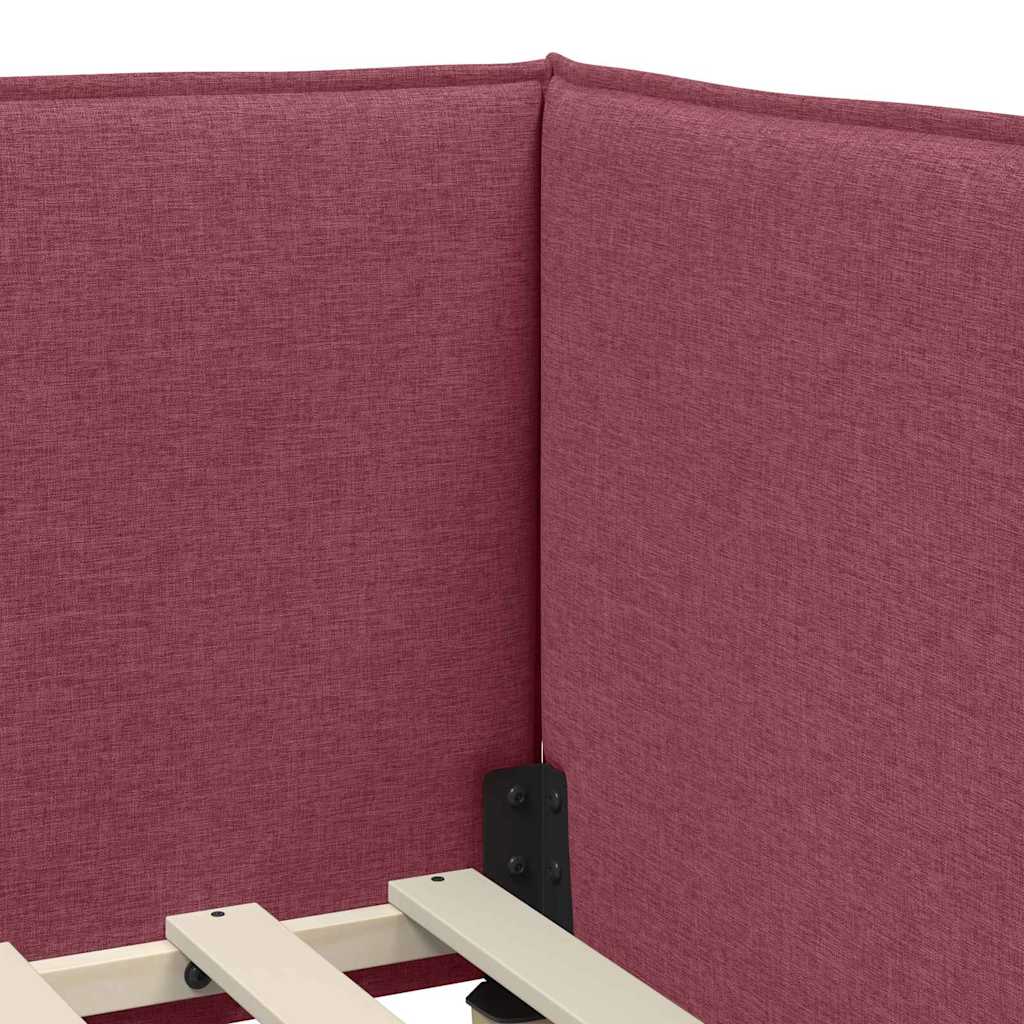 Cadre de lit d'angle Bordeaux 90 x 200 cm tissu - XIOS