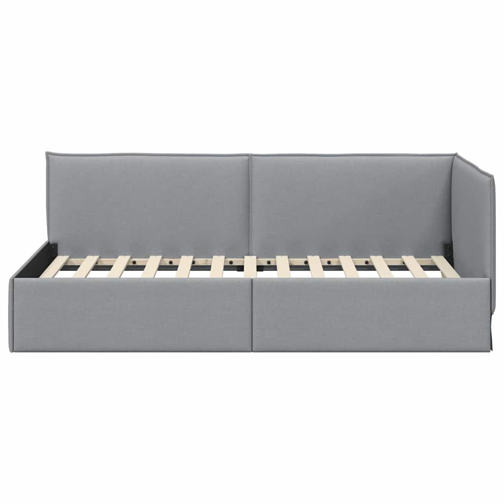 Cadre de lit d'angle Gris clair 100 x 200 cm tissu - XIOS