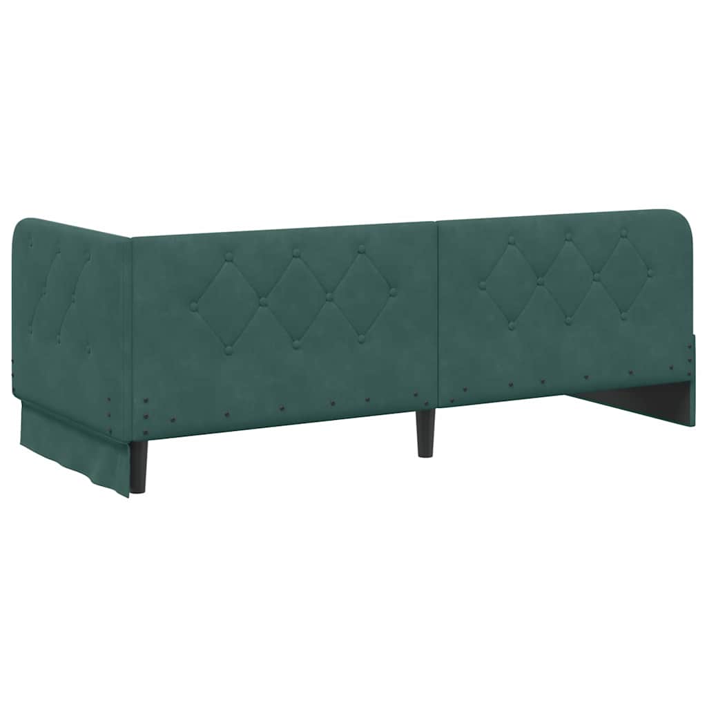 Cadre de lit d'angle Vert foncé 80 x 200 cm Velours - XIOS