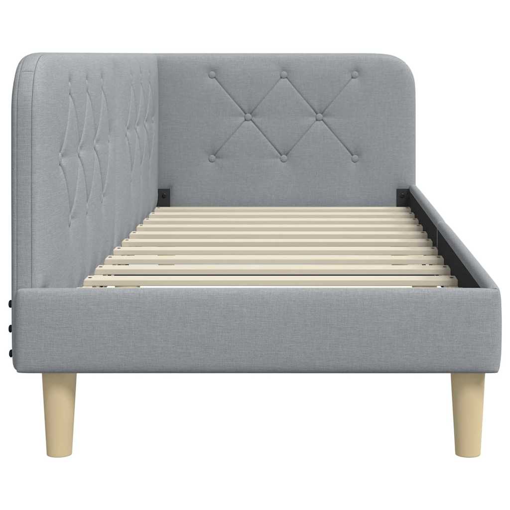 Cadre de lit d'angle Gris clair 80 x 200 cm tissu - XIOS