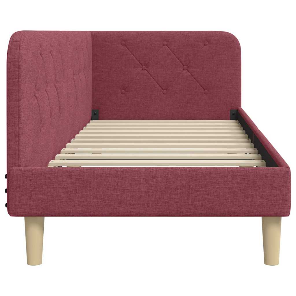 Cadre de lit d'angle Bordeaux 80 x 200 cm tissu - XIOS