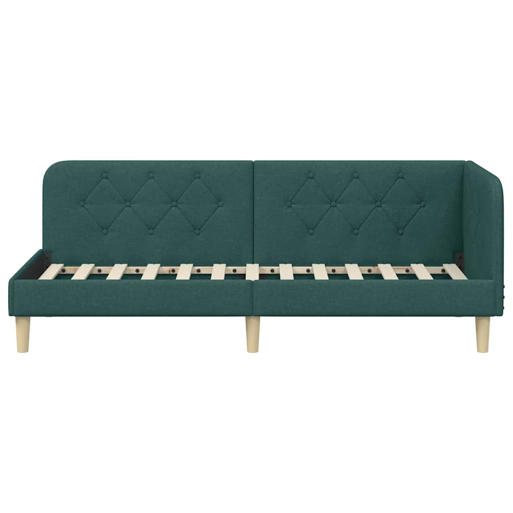 Cadre de lit d'angle Vert foncé 80 x 200 cm tissu - XIOS