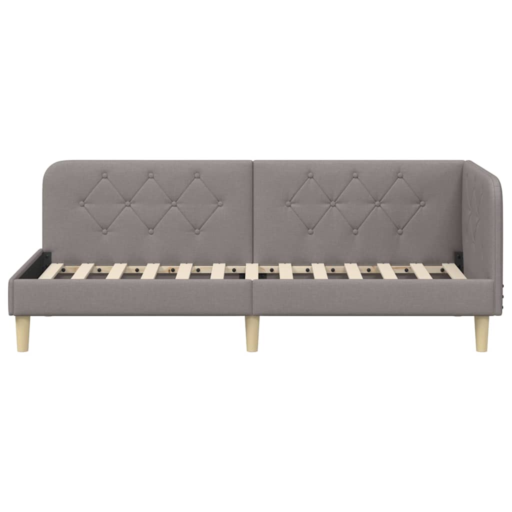 Cadre de lit d'angle Taupe 80 x 200 cm tissu - XIOS
