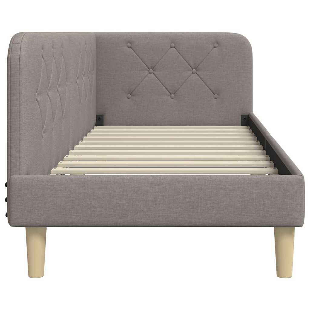 Cadre de lit d'angle Taupe 80 x 200 cm tissu - XIOS