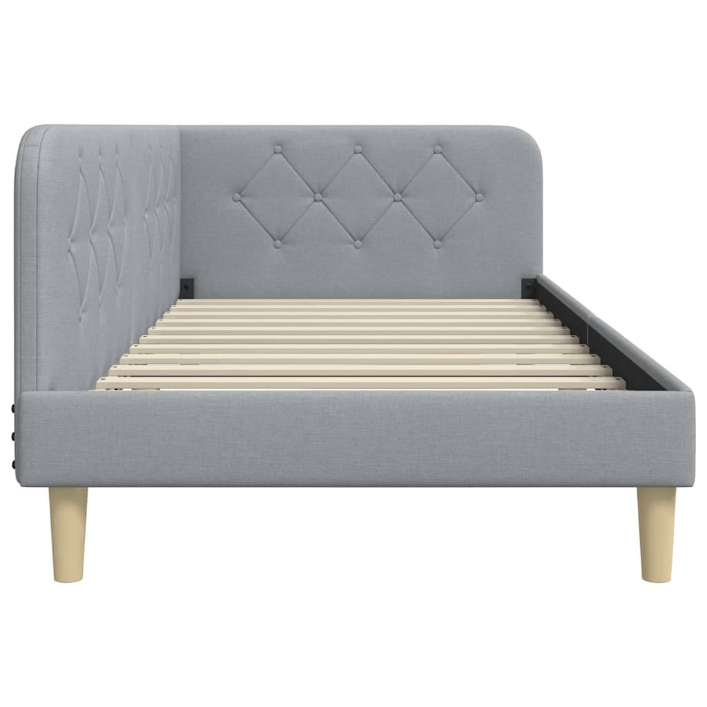 Cadre de lit d'angle Gris clair 100 x 200 cm tissu - XIOS