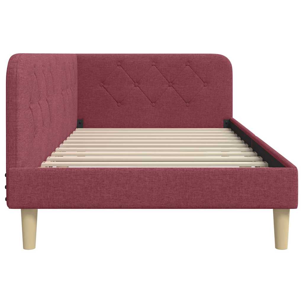 Cadre de lit d'angle Bordeaux 100 x 200 cm tissu - XIOS
