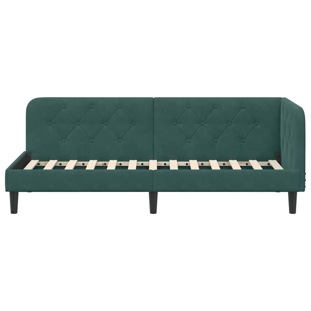 Cadre de lit d'angle Vert foncé 80 x 200 cm Velours - XIOS